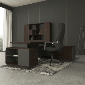 Executive 8 Feet L Shape Director Table Durable Hipboard Melamine Modern <b>Office</b> Furniture for CEO or Manager <b>Workstations</b> - Product Image 1