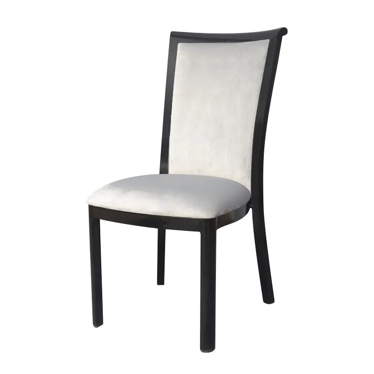 Toptan Modern Retro gri kumaş Metal otel restoran Cafe kadife yemek sandalyesi