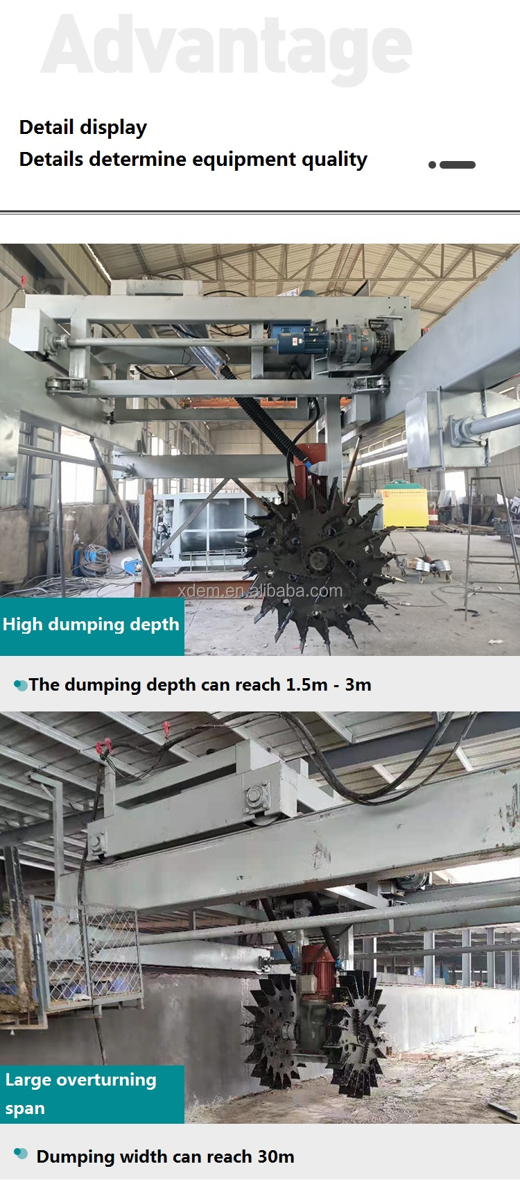 XDEM Organic Fertilizer Processing Equipment Wheel Type Tipping Machine
