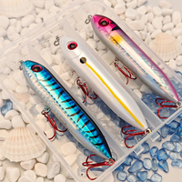 Leurre de pêche artificiel type crayon popper, longueur 100mm, 13.2g, appât dur, matériel de pêche en mer pour la pêche au bar rayé et au thon