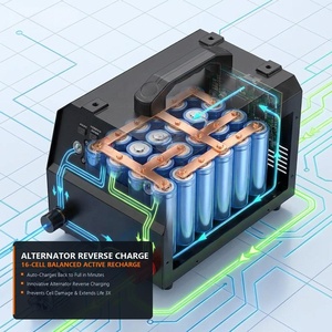 Démarreur de voiture portable 6 en 1 de 180000 mAh avec pompe à air, gonfleur de pneus à double cylindre et lumière d'urgence LED - Product Image 5