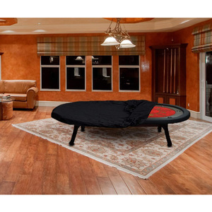 Housse anti-poussière ovale pour table de poker, 244x122cm, tissu Oxford noir, housse de protection durable - Product Image 5