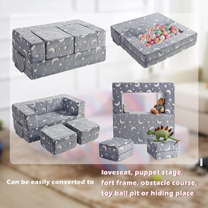 डार्क मॉडुलर बच्चों में कस्टम चमक सोफे का पता लगाते हैं, 1 गुना में 3 गुना आउट टॉडलर वॉशर और टिकाऊ कवर के साथ - Product Image 4