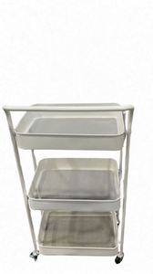 Modern Stainless Steel <b>Foldable</b> <b>Cart</b> <b>Foldable</b> Kitchen Gadgets 3 Layers Sample Available Easy Bulk Order Premium Folding <b>Cart</b> - Product Image 3
