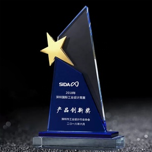 Trofei in Cristallo K9 Personalizzati con Logo Souvenir Premio Artistico Personalizzato in Metallo Bronzo <span class=keywords><strong>Stella</strong></span> Occidentale per Aziende - Product Image 3