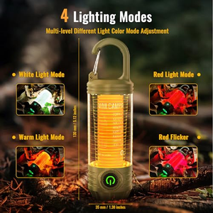 Lampe de camping LED mini, lampe de tente suspendue, lampe de camping portable, lampe de tente rechargeable avec crochet, 6 modes pour la randonnée, la pêche - Product Image 5