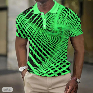 <span class=keywords><strong>Polo</strong></span> Personalizado <span class=keywords><strong>con</strong></span> Estampado Digital 3D por Sublimación, Diseño Geométrico de Anime, <span class=keywords><strong>con</strong></span> Botones o Cierre, <span class=keywords><strong>con</strong></span> Dropshipping - Product Image 2