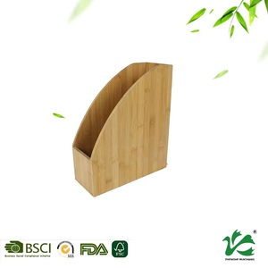 Organisateur de fichiers en bambou, support de documents de bureau, boîte de rangement de bureau à un seul niveau, couleur naturelle, design autoportant - Product Image 2
