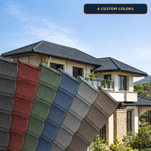 Tuiles de toiture métalliques revêtues de pierre Milano durables en gros pour les distributeurs ghanéens, les villas et les projets immobiliers - Product Image 2