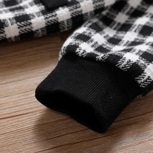 Conjuntos <span class=keywords><strong>de</strong></span> ropa <span class=keywords><strong>de</strong></span> primavera y otoño para niñas, Top liso <span class=keywords><strong>de</strong></span> manga larga + cárdigan estampado a cuadros, falda acampanada, venta al por mayor, <span class=keywords><strong>2022</strong></span> - Product Image 5