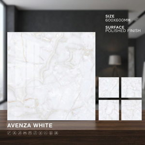 Cloudy White Design 600x600mm High Gloss Polished Porcelain Tiles Marble Effect Floor Finish 60x60cm - Product Image 2