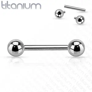 Basic Style G23 Titanium Body Piercing Jewelry Tongue Piercing Internally Threaded Industrial Barbell