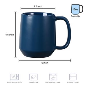 High Quality 16 oz Large Ceramic Coffee <b>Mug</b> with Handle Flat Bottom Microwave Safe Navy <b>Tea</b> <b>Mug</b> Multi Color Party Cartoon Design - Product Image 6