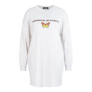 Personalizzato Logo In Rilievo Delle Donne Felpe con cappuccio di Alta Qualità In Poliestere Bianco Lungo Oversize <span class=keywords><strong>Felpa</strong></span> Girocollo Donne - Product Image 4