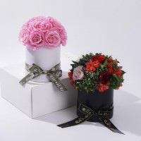 HFlora Nouveauté Roses éternelles roses nacrées romantiques en forme de champignon, écologiques, longue durée, cadeau pour la remise des diplômes, Halloween