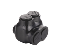 Conectores de Cable Eléctrico Negros UL QMS-S3-0-2, Conectores Multi-Tap Aislados, Terminales LUG de Entrada de un Solo Lado, UL y No UL