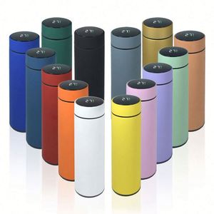 Bouteille d'eau intelligente en acier inoxydable de 500 ml avec affichage de la température, tasse droite, thermos à vide - Product Image 1