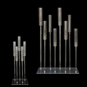 Nuevo estilo, candelabros de acrílico transparente de 118cm de altura, centro de mesa de boda, candelabros de cristal de <span class=keywords><strong>5</strong></span> brazos para decoración de fiestas y Mariage - Product Image 1
