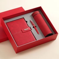 Promo Großhandel Business Luxus A5 Tagebuch-Flaschenset, personalisiertes grünes PU-Leder Notizbuch-Geschenkset mit Stift, Thermobecher und USB