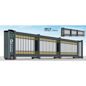 Porte coulissante sectionnelle électrique moderne en alliage d'aluminium sans rail au sol pour entrepôt, villa et parc - Product Image 3