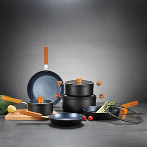 Ensemble de casseroles et poêles de cuisine de luxe de haute qualité, <span class=keywords><strong>en</strong></span> aluminium épais, avec revêtement antiadhésif <span class=keywords><strong>Tefal</strong></span>, pour cuisson à induction, wok vert - Product Image 1