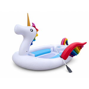 Île flottante <span class=keywords><strong>gonflable</strong></span> géante licorne de 495 cm avec pompe électrique et pagaie pour loisirs aquatiques en groupe - Product Image 1