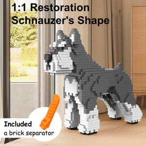 Jouets pour chiens Schnauzer 1:1 à succès, série d'animaux, ensembles de blocs de construction, briques de construction DIY, jouet en blocs 3D, cadeau pour enfants - Product Image 2