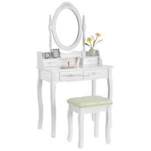 Cổ Điển Pháp commode sinh sản có thể gập lại bằng gỗ cô gái bàn trang điểm trong màu hồng Nhà đồ nội thất phòng ngủ - Product Image 2