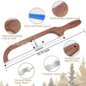Uprichya Wooden <b>Bread</b> Cutter Bow Shape <b>Knife</b> For Household <b>Bread</b> Slicing - Product Image 2