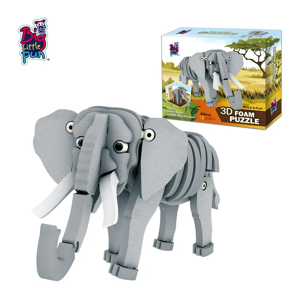 Puzzle Rompecabezas 108 piezas de madera nuevo ruso Eco elefante de la India Regalo Juguete Niño 