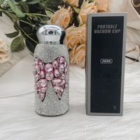 Mug Termal Stainless Steel 304 Berhias Berlian, Cangkir Terisolasi untuk Wanita dan Anak-anak, Tahan Panas 6-12 Jam