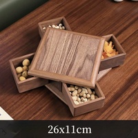 Le nouveau style chinois peut faire pivoter la boîte de rangement de fruits secs en bois collations ménagères graines de melon plateau de fruits