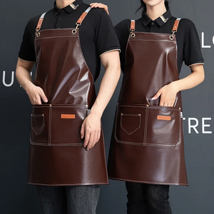<span class=keywords><strong>Delantal</strong></span> personalizado barista color liso barbacoa <span class=keywords><strong>cuero</strong></span> peluquero corte de pelo delantales impermeable cocina café <span class=keywords><strong>delantal</strong></span> para salón de belleza - Product Image 4