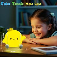 Lampe de nuit LED en forme de balle de tennis, lampe de nuit fantaisie, lampe de nuit pour chambre d'enfant, lampe tactile rechargeable pour enfants