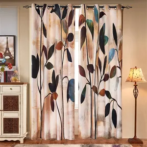 Wholesale Digital Print Fashion Plant Design Home Window Curtain For Bedroom