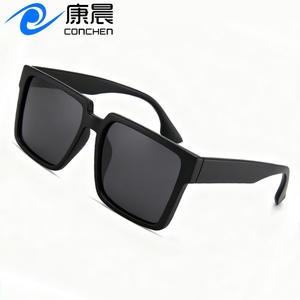 Nouvelles lunettes de soleil polarisées surdimensionnées pour hommes, style transfrontalier, monture carrée, protection UV400, style conduite, monture PC noire, verres TAC - Product Image 2