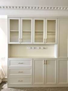 Meubles de chambre à coucher en bois de villa de luxe moderne, armoires en bois massif de style français personnalisées - Product Image 4