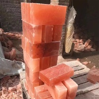 Kangshun – Lot de briques de sel de l'Himalaya bio, roses, sculptées en forme de cœur, écologiques, jetables, pour détoxification des pieds, éliminent 99,99 % des germes