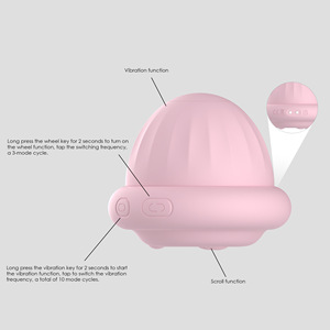 Masajeador de senos de silicona con rotación de 10 frecuencias, estimulador de nave espacial pequeña para masturbación femenina, pezón de senos vibrador - Product Image 6