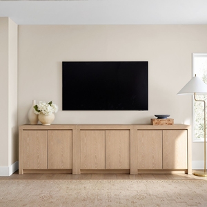 Vendita calda moderna 4 porte in legno massello rovere TV Stand soggiorno <span class=keywords><strong>mobili</strong></span> di intrattenimento TV Center per l'home Office - Product Image 5