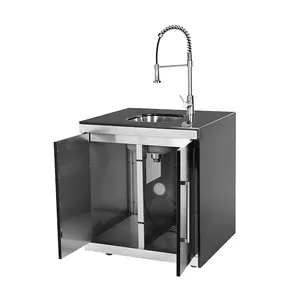豪华风格厨房水槽便携式橱柜不锈钢洗涤水槽橱柜带水龙头