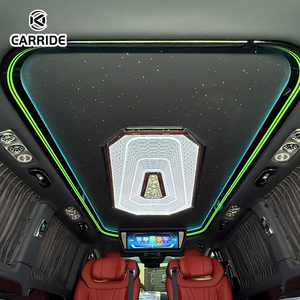 Carride Vito - Accessoires intérieurs pour fourgonnette de direction en alliage d'aluminium portable - Sièges capitaine en cuir caramel - Éclairage LED ciel bleu étoilé - Product Image 3