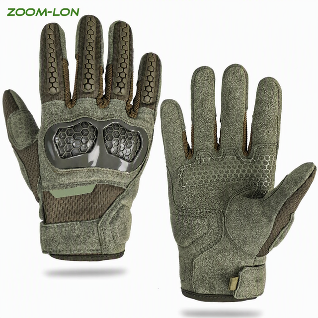 Outdoor Sports Motorcycle Cycling Smart Finger Touch Screen Polyester Men's Hard Knuckle Full Finger Tactical Gloves