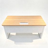 Bureau d'étude moderne en bois pour enfants, chambre à coucher, bureau à domicile, écriture, ordinateur, hauteur fixe, plateau robuste