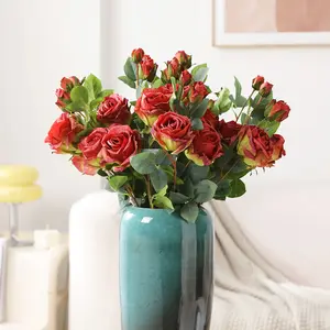 Decorative Flowers Realistic Lifelike Home Office Wedding Decor Artificial Rose for Decoration