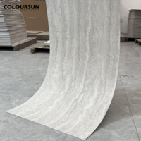 Panneau de Pierre Souple en Travertin Imperméable et Ignifuge pour Décoration Murale Extérieure et Revêtement Mural, Type Granit Artificiel