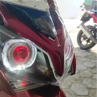 12V universel LED moto phare 4.5 pouces ange/démon/bleu diable yeux voiture lampe Position avant pour Moto phare lentille