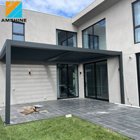 Yüzme Havuzu Alüminyum Pergola Motorlu Panjurlar Elektrikli Sistem Biyo-klimalı Alüminyum Pergola Su Geçirmez Veranda Örtüsü