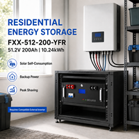 Batería de Almacenamiento LiFePO4 Fuxile de 51.2V 200Ah 10.24kWh, Tipo Split, Montaje en Rack, 6000 Ciclos, Clasificación IP21, CAN, RS485, RS232