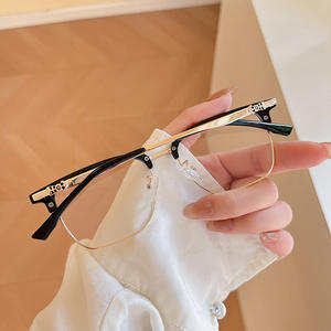 Qianai – montures de lunettes demi-cerclées pour hommes, verres quadrilatères moyens en PC, anti-lumière bleue et protection UV Q1 2203 - Product Image 5